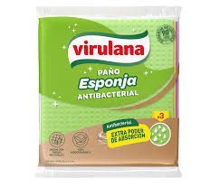 VIRULANA PAÑO ESPONJA ANTIBACTERIAL x3und