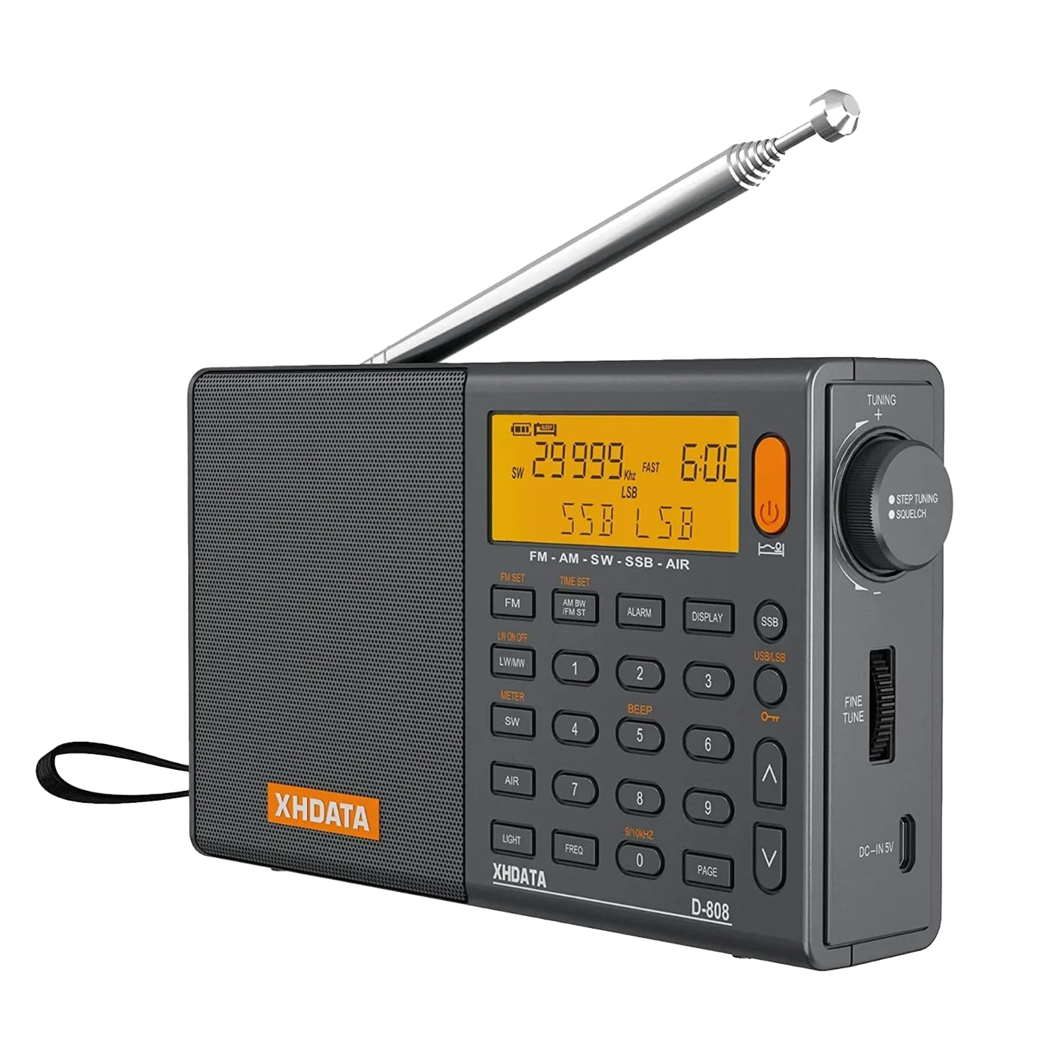 Radio Xhdata D-808 Digital FM SW MW LW SSB RDS Banda De Aire