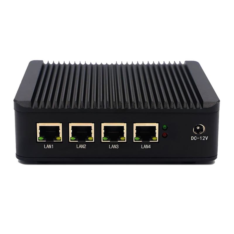 Mini PC Industrial Pfsense Fanless Firewall N100 Quad Core Multilan SPF Quad LAN