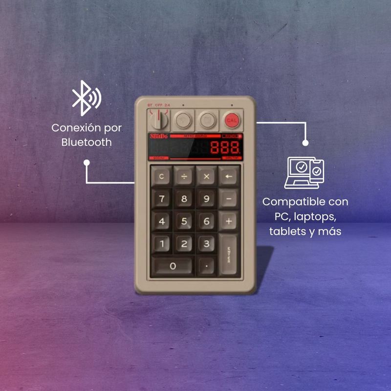 8bitDo Retro Numpad - Teclado Numerico Mecanico - Calculadora