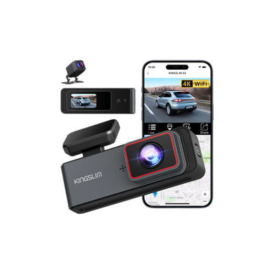 Kingslim E4 Dash Cam 4k Frente Y 1080p Detrás Ews