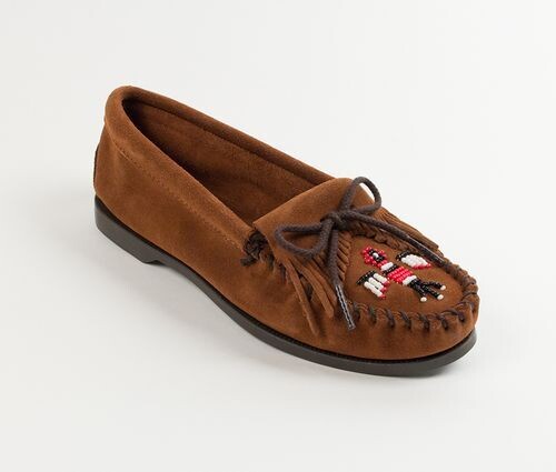 Beaded Thunderbird Boat Moc - Suede Leather