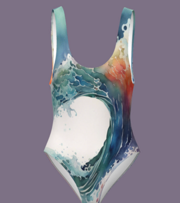 Wave design swimsuit