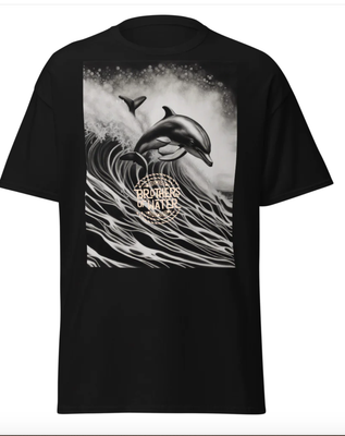 Black porpoise shirt with logo