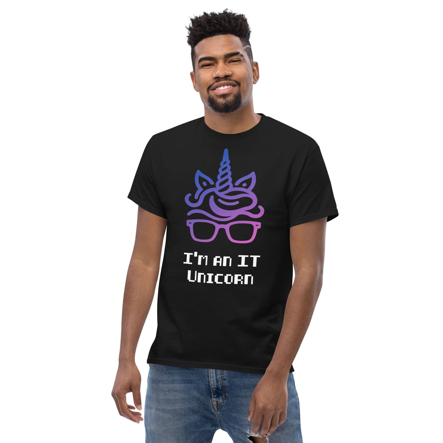 "I'm an IT Unicorn" - Men's classic tee - White Text