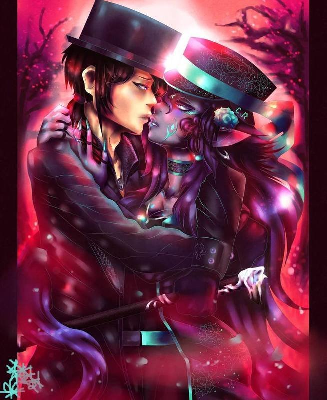 Romantic two characters - full colour