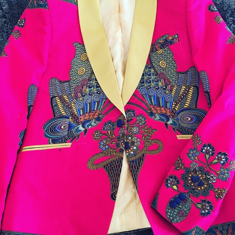 Butterfly Dutch wax Tuxedo Jacket
