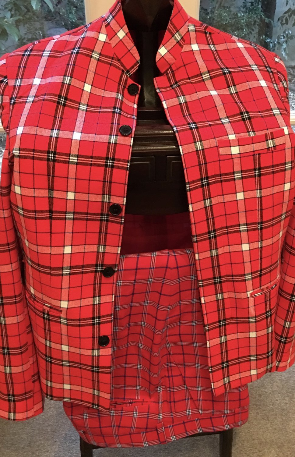 Tartan Chinese collar Jacket