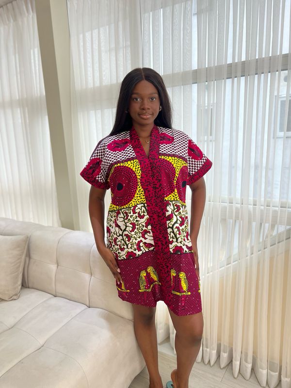 Ankara Blend Mini Kaftan