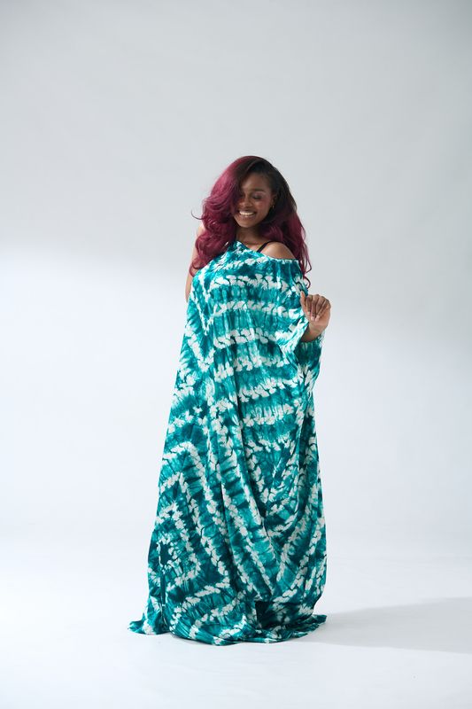 Adire Silk Kaftan