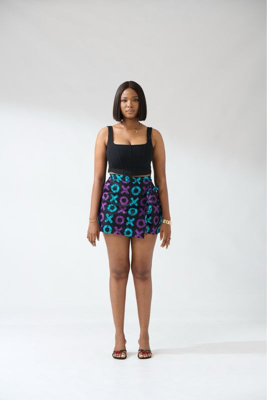 Ankara Tribal Print Skort