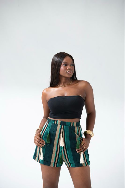 UK Special- Aso-oke Tassel Shorts