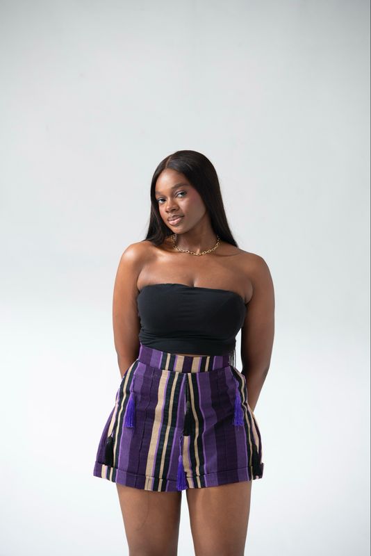 US Special- Aso-oke Tassel Shorts