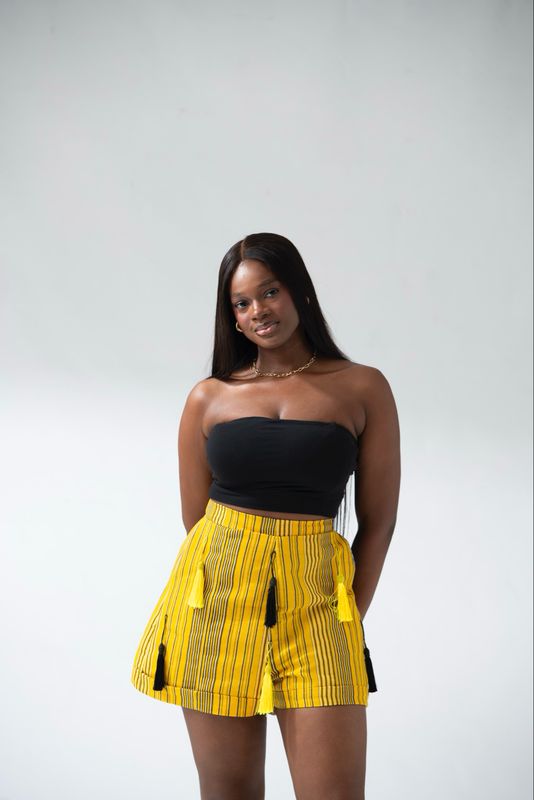 US Special- Aso-oke Tassel Shorts