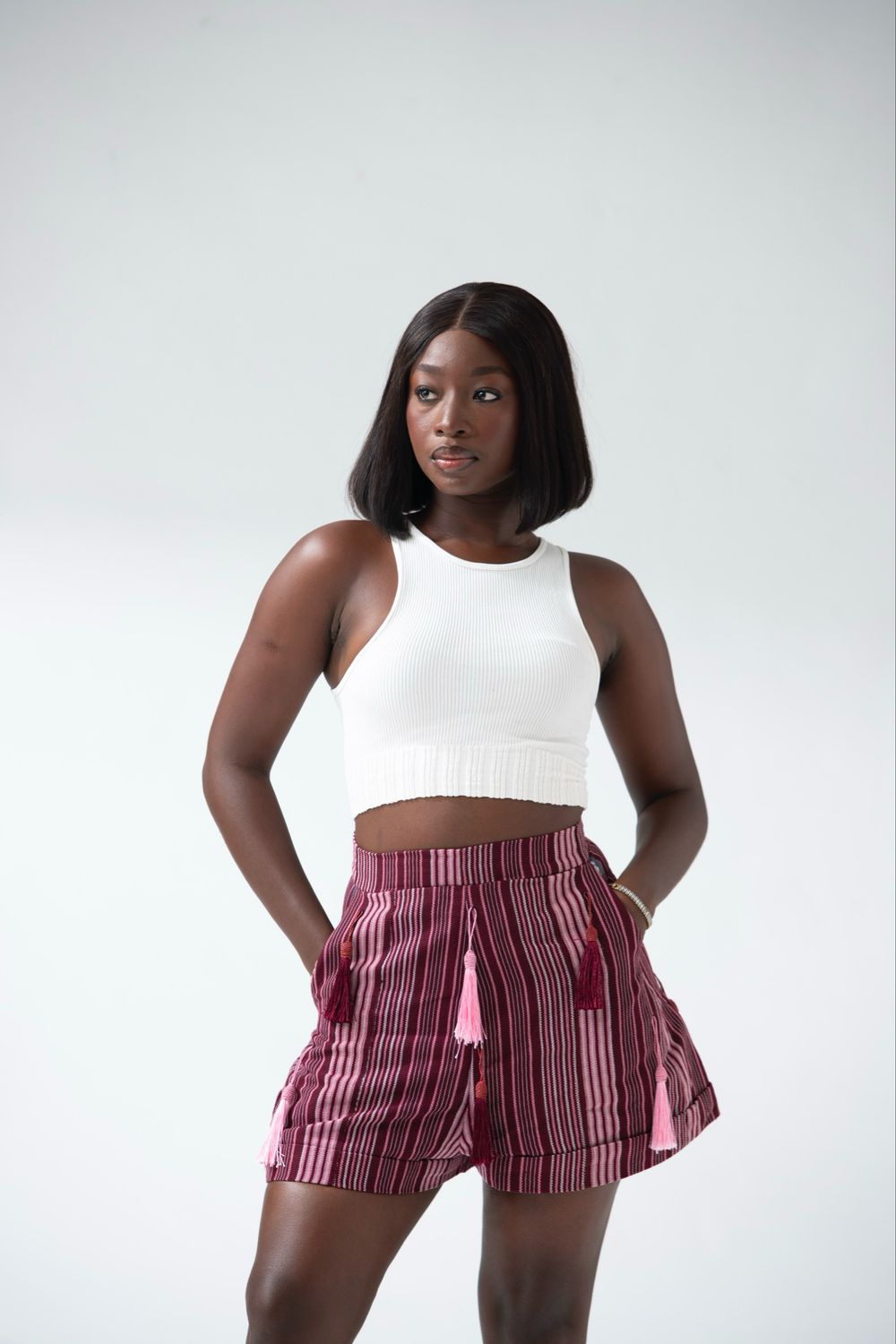 US Special- Aso-oke Tassel Shorts