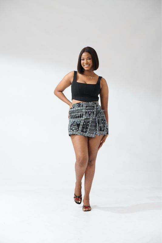 Ankara Tribal Print Skort