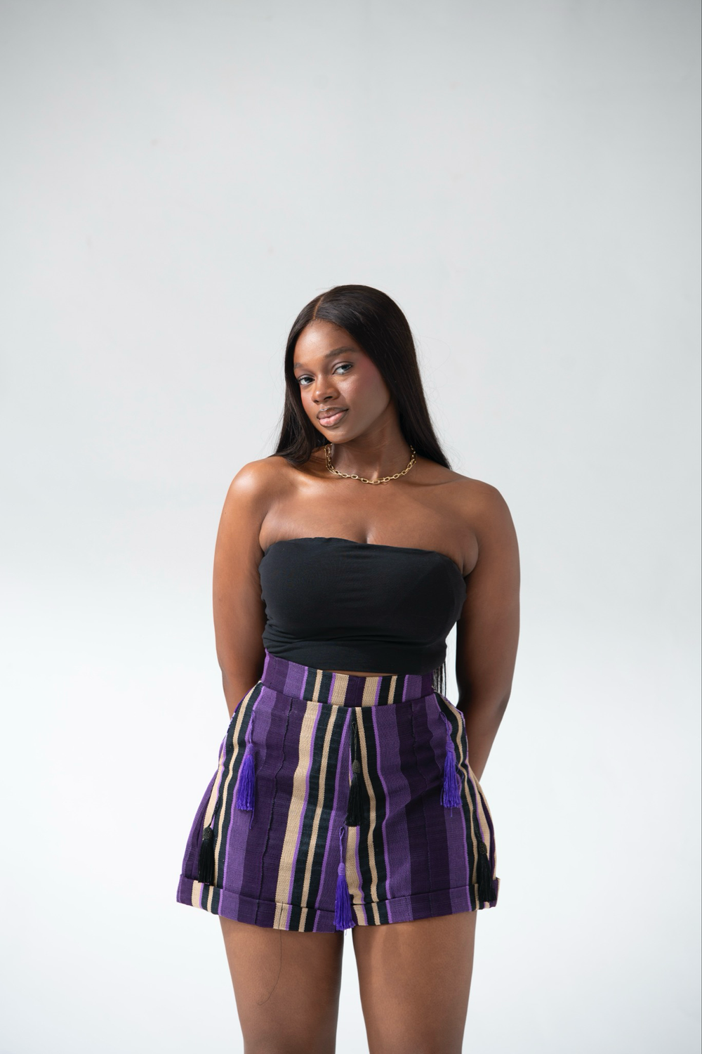 Aso-oke Tassel Shorts