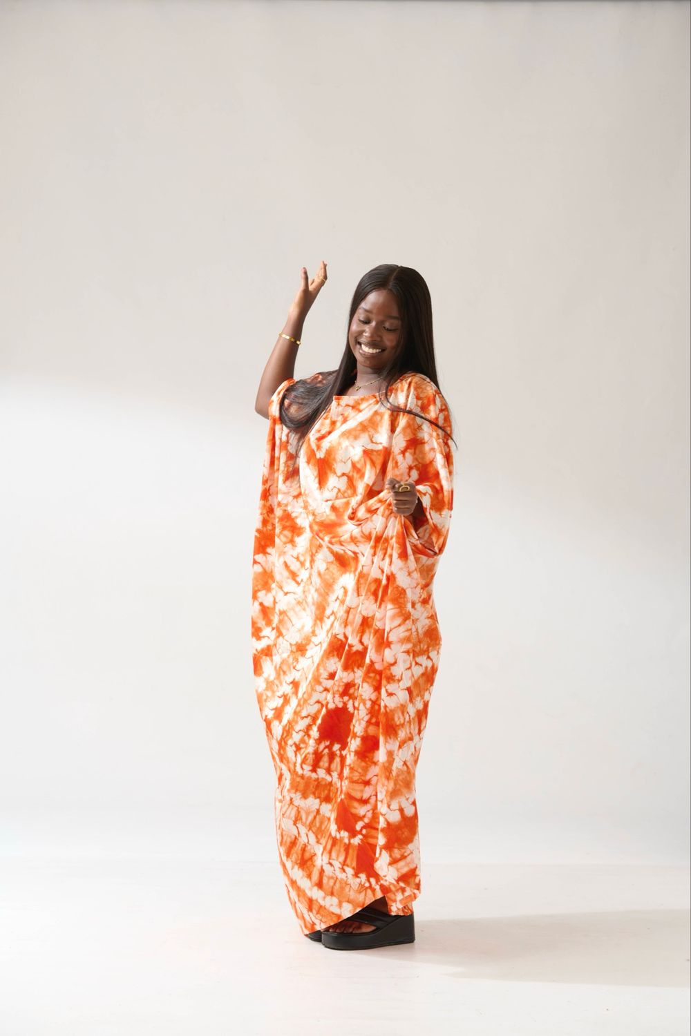 Adire Silk Kaftan
