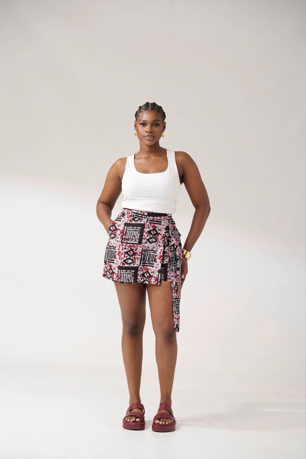 Ankara Tribal Print Skort