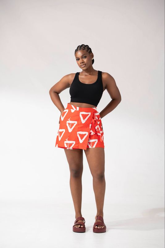 Ankara Tribal Print Skort