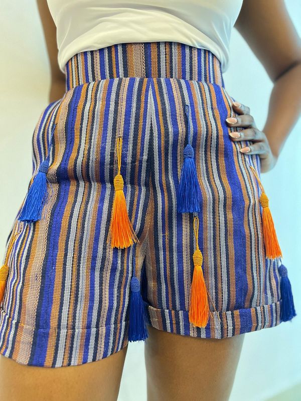 UK Special - Aso-oke Tassel Shorts