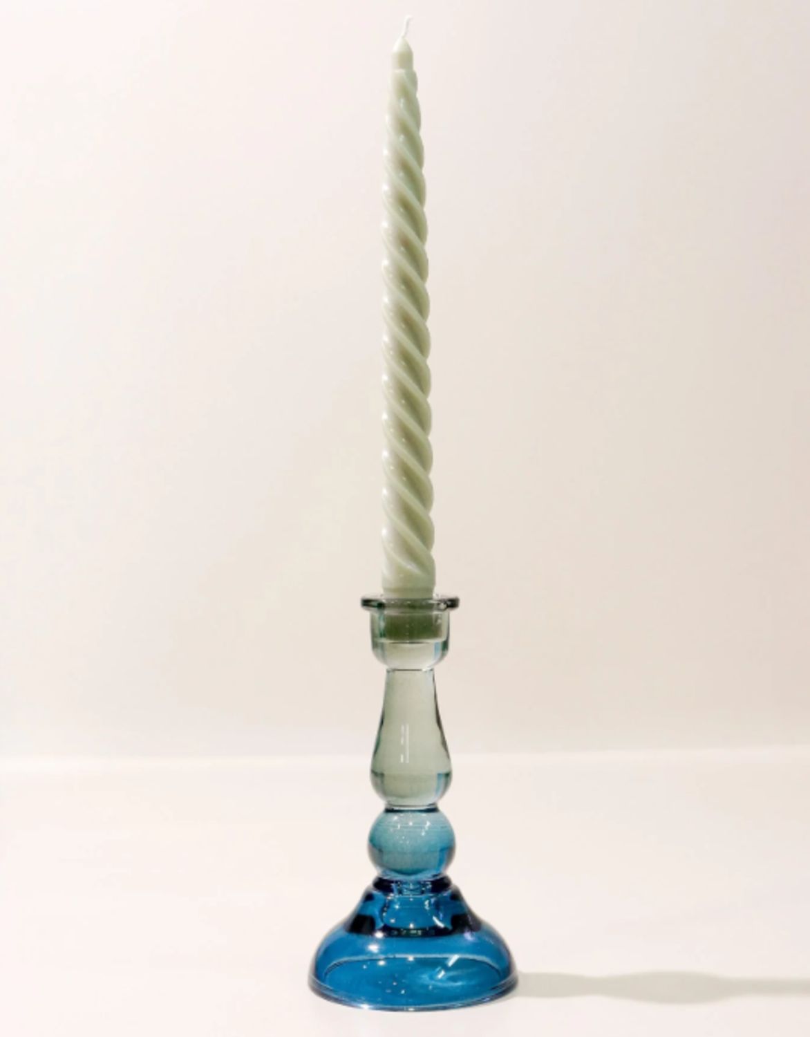 Candelabro De Vidrio Azul