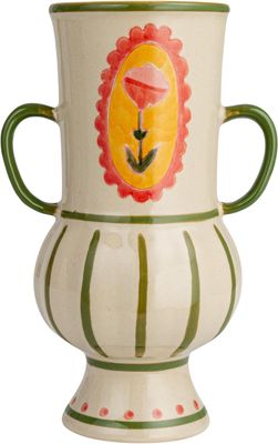 Florero cerámico pintado a mano