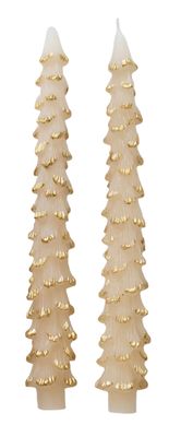 Set De Dos Velas En Forma De Árbol Blanco