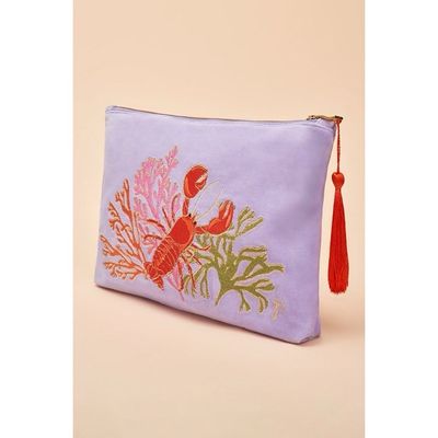 Pouch Grande De Terciopelo - Langosta