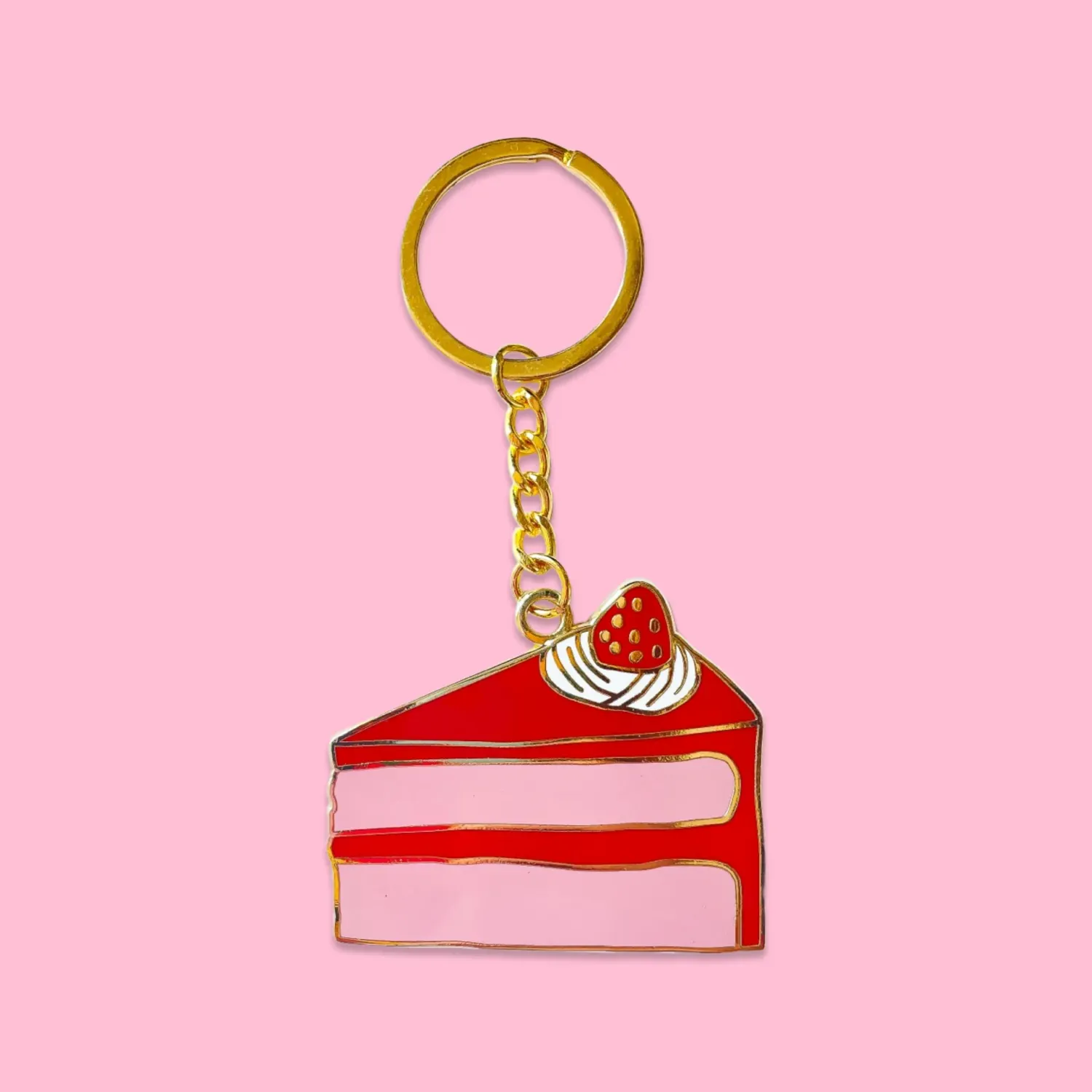Cake Enamel Keyring
