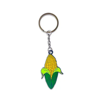 Corn Cob Enamel Keyring