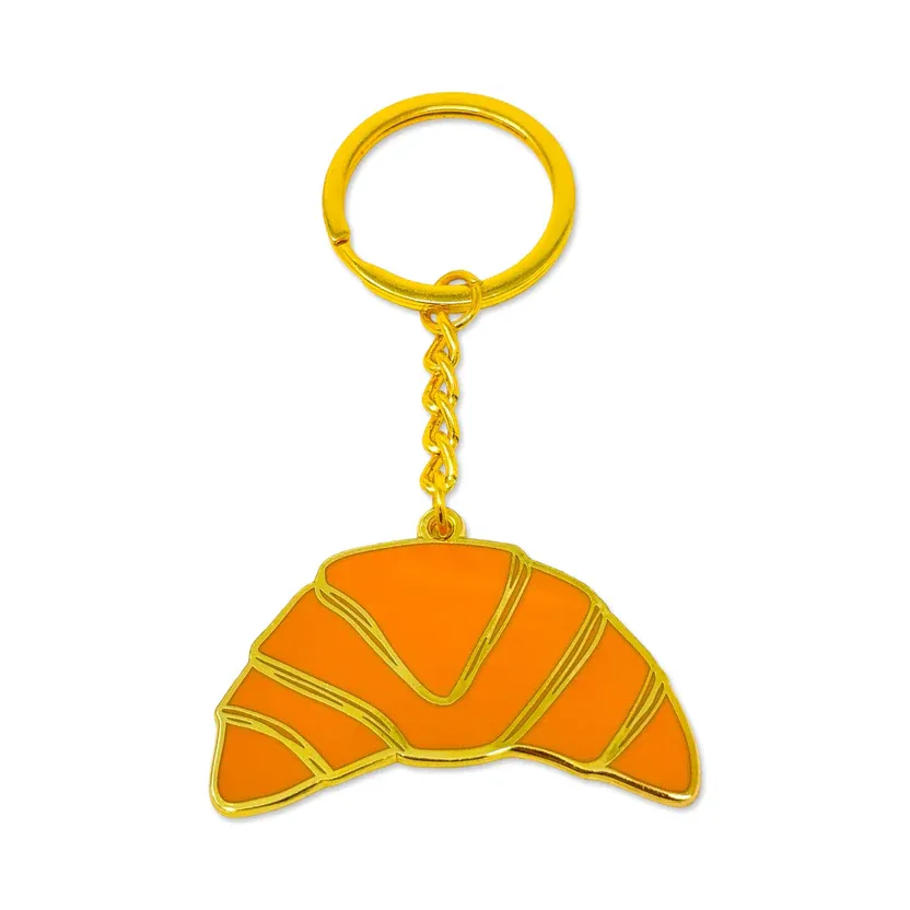 Croissant Enamel Keyring
