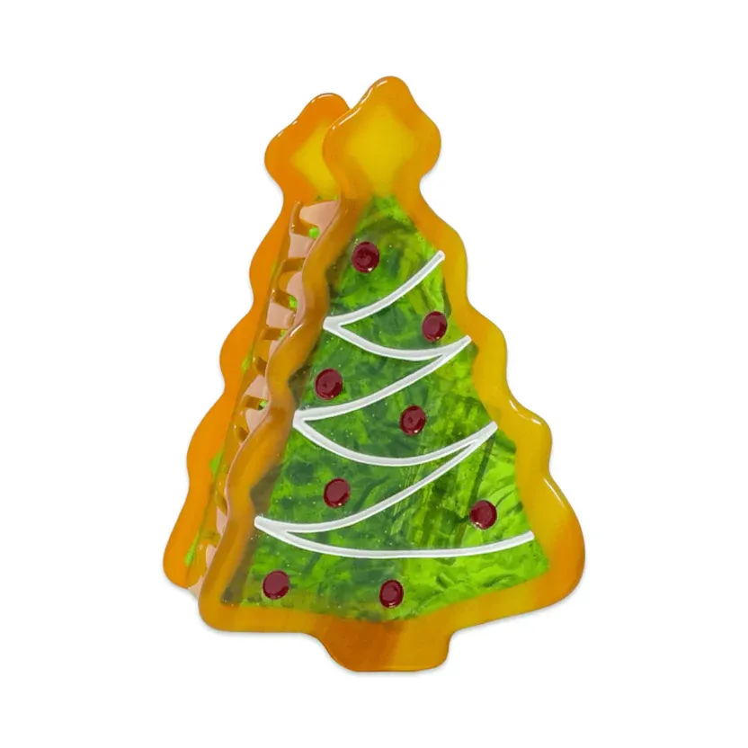 Large Christmas Tree Cookie Hair Claw Clip