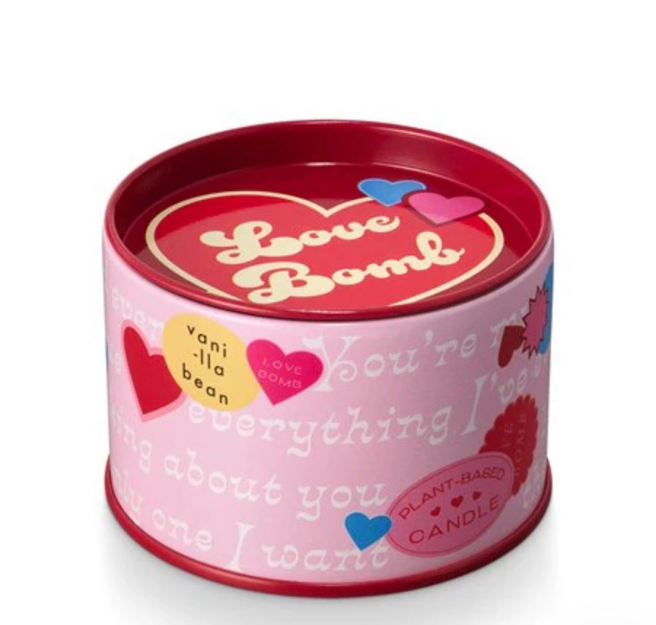Love Bomb Twisted Tin Candle