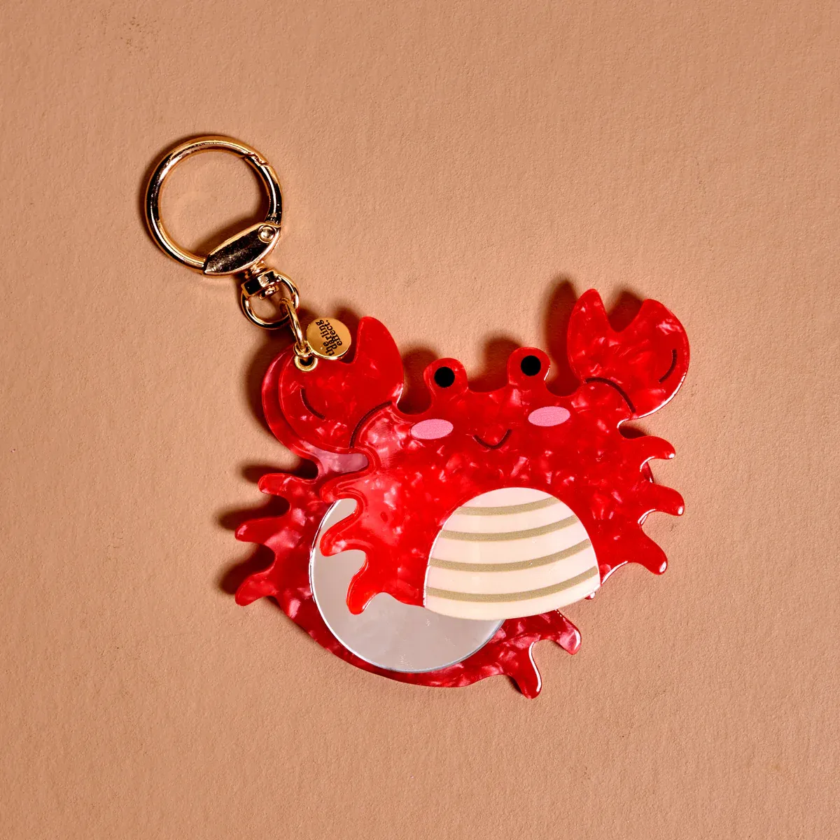 Mini Mirror Bag Charm-Crab