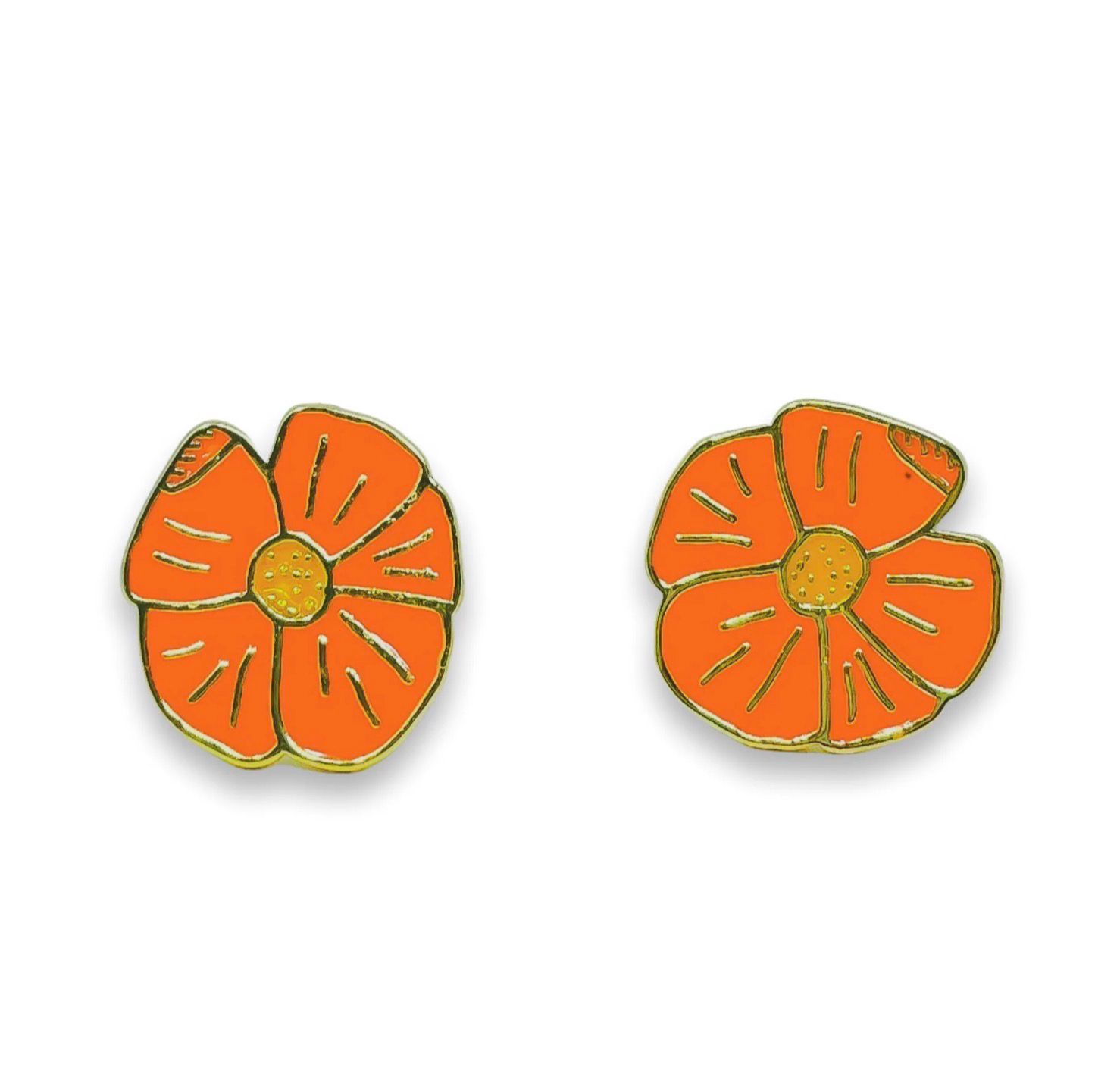 Poppy Enamel Earrings