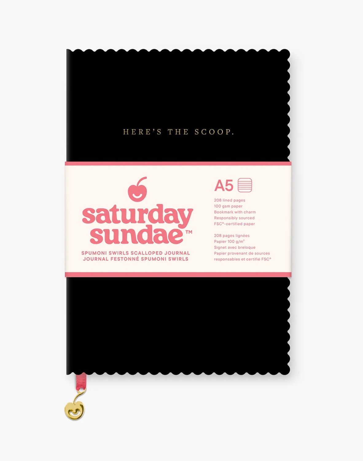 Black Cherry Spumoni Swirls Scalloped Journal