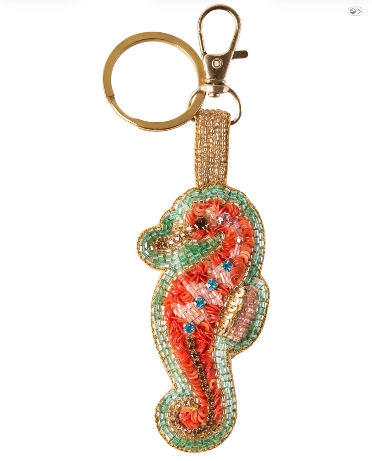 Beaded Keyring &amp; Bag Charm Seahorse