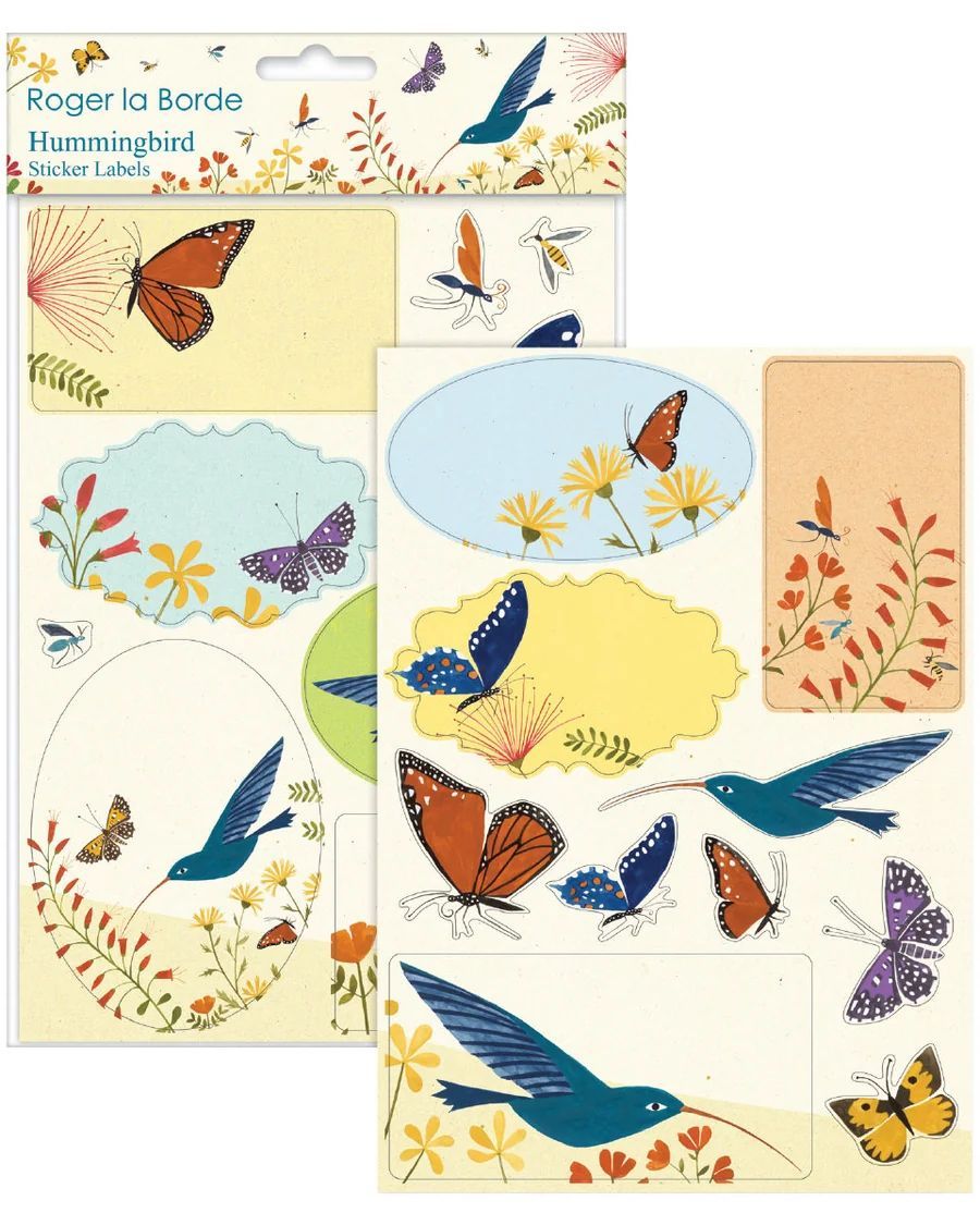 Hummingbird Hojas de Stickers