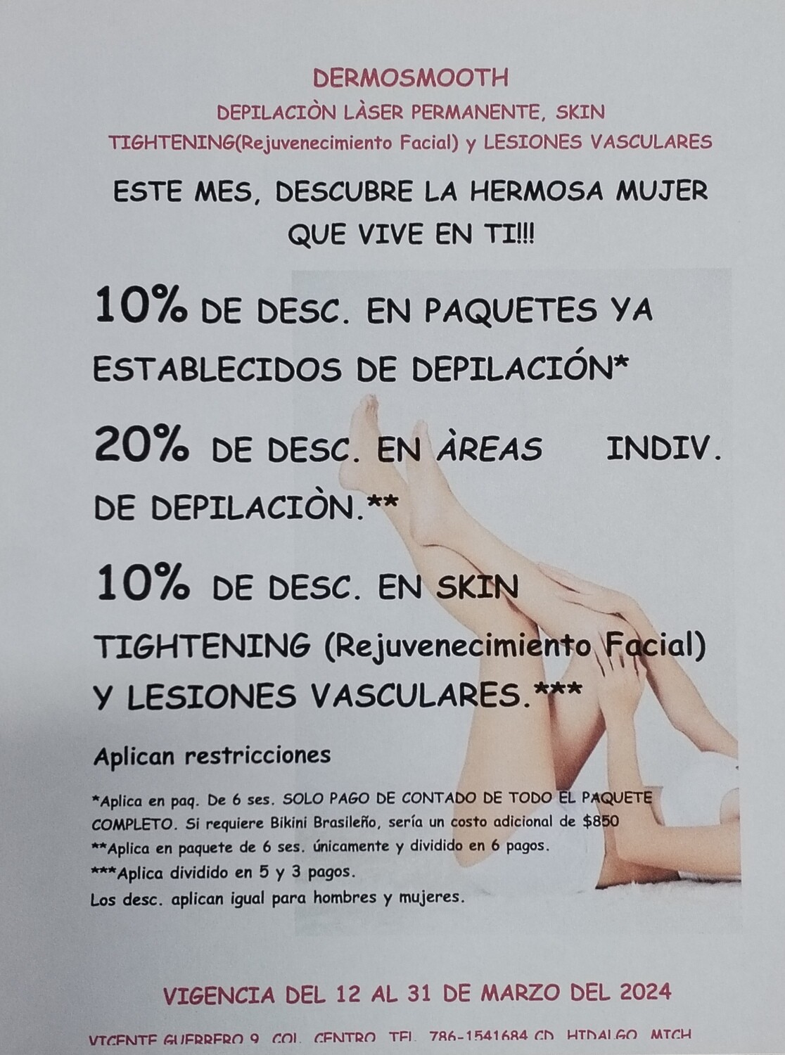 Dermo Smooth Depilacion Laser Juventud y Belleza para tu Piel en Cd. Hidalgo Michoacan
