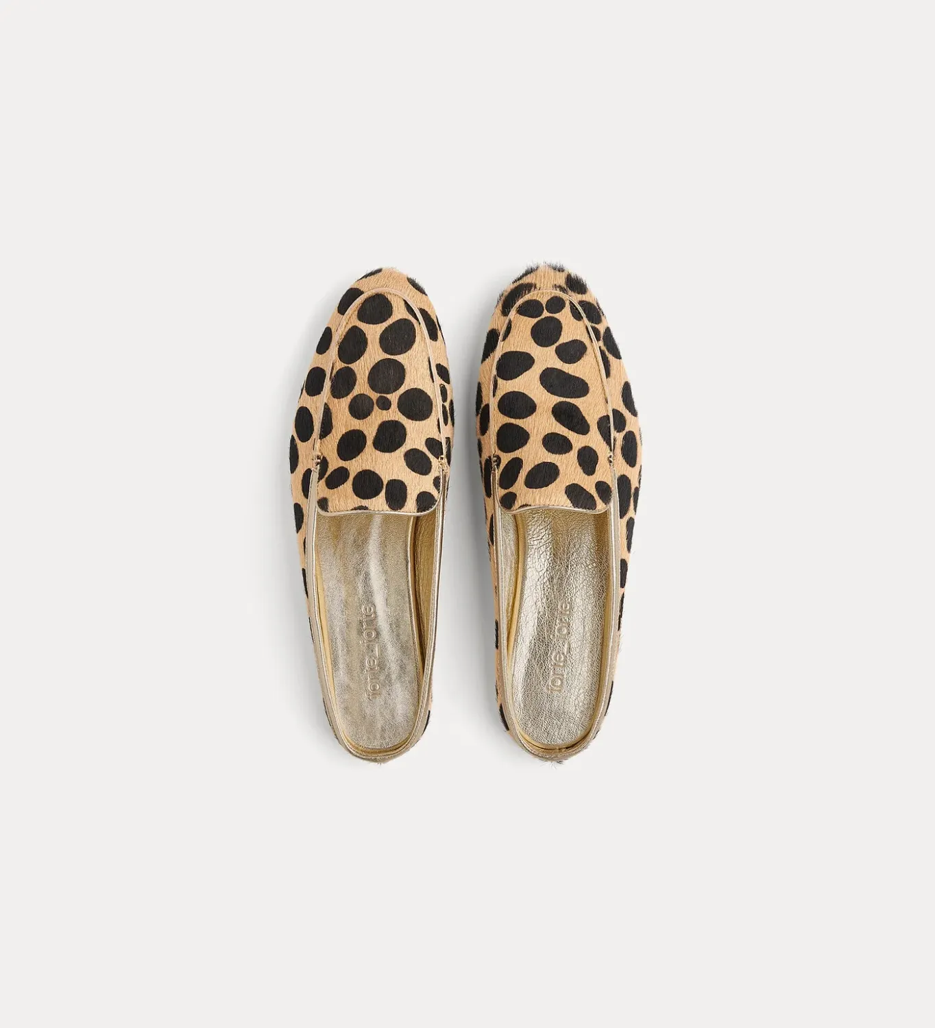 Dots Print Ponyskin Sabot Mule