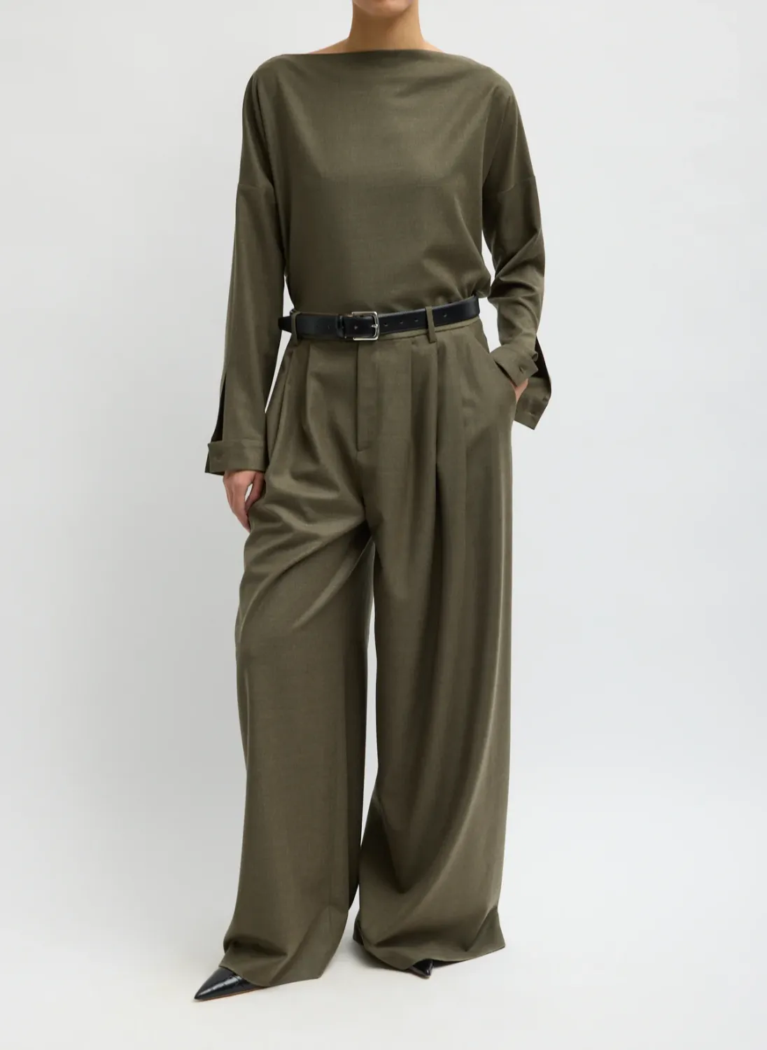Cozy Flannel Triple Pleat Pant