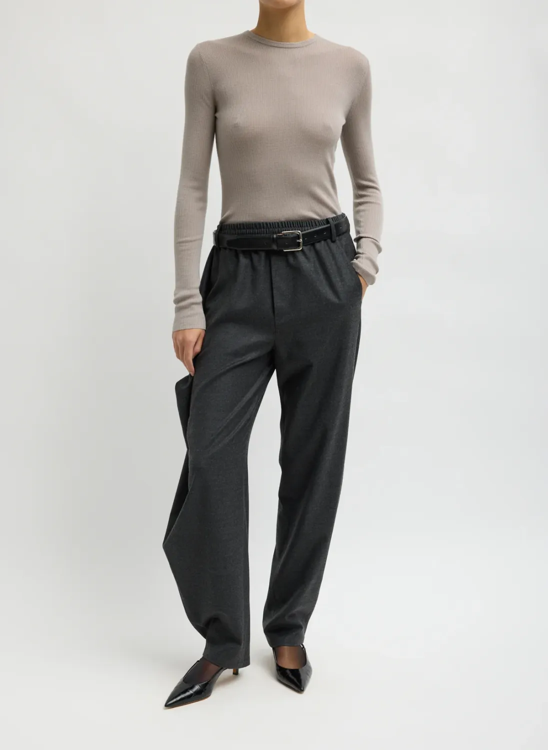 Cozy Flannel Side Drape Pant