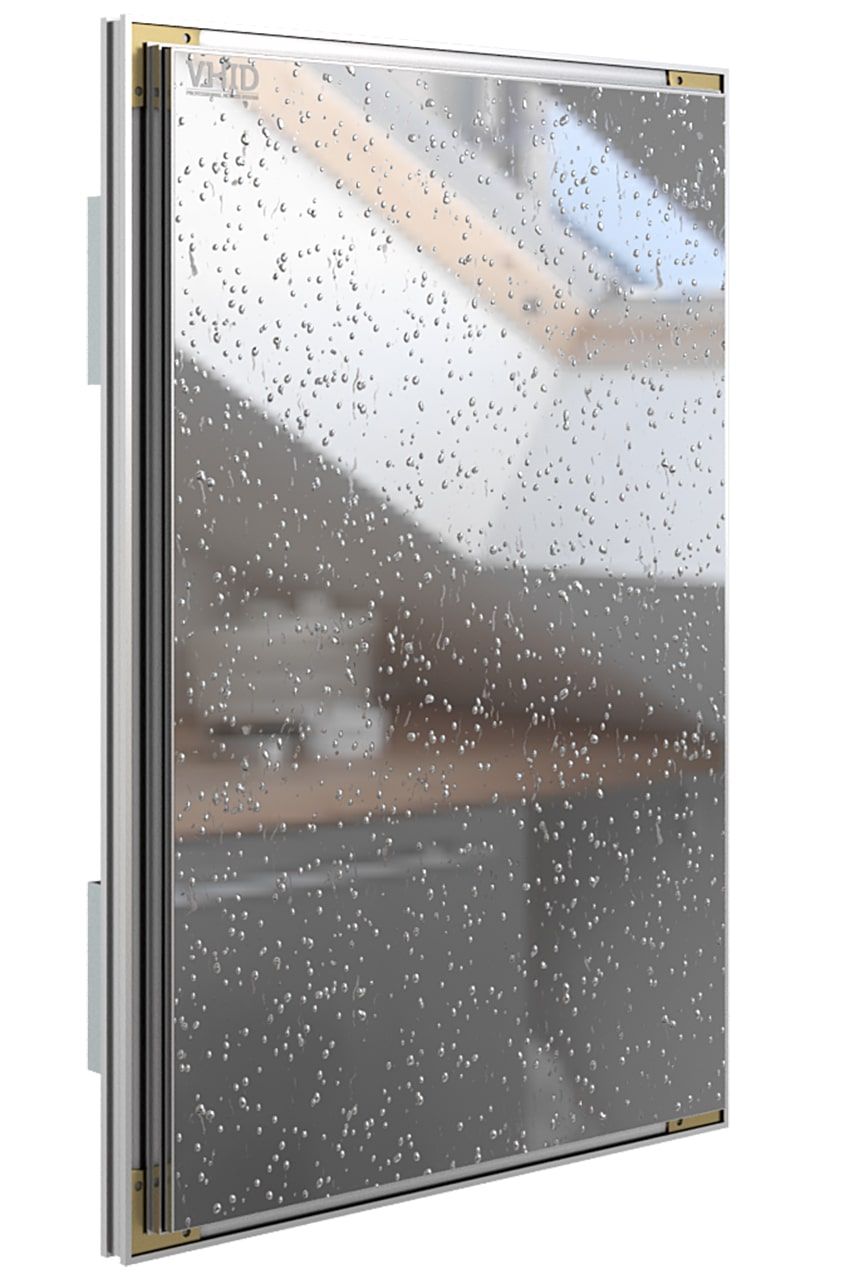 Aluminum hidden access door with mirror, mod. Incognita Store for