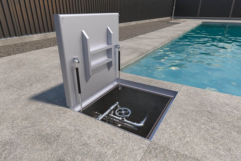 Outdoor floor hatches for tiles
