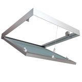 Access door in ceiling for painting, hidden for fastening to double drywall (2x1/2-inch) or to a metal profile, mod. Toruc, Overall width W, inches: 8, Overall height H, inches: 8