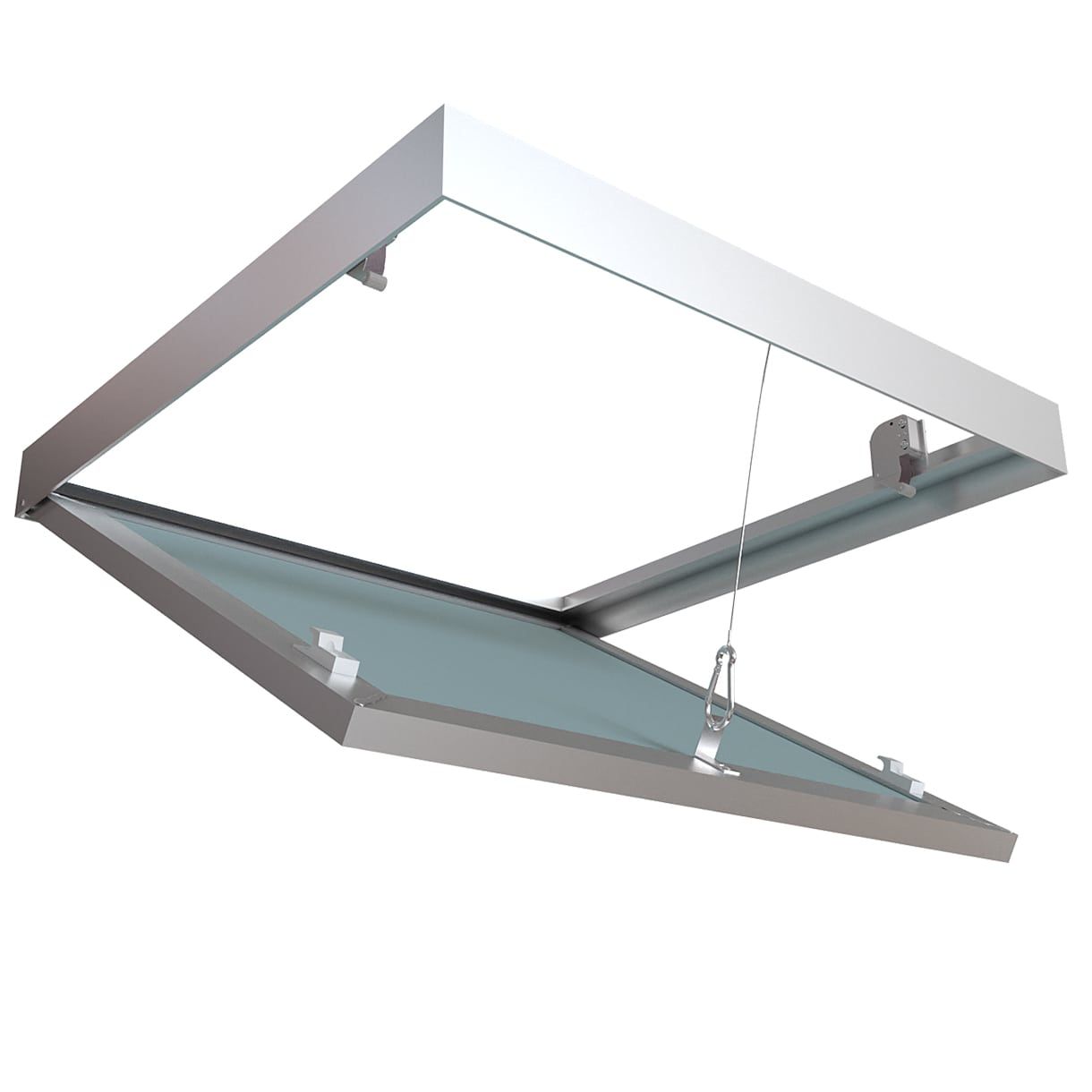 Access door in ceiling for painting, hidden for fastening to double drywall (2x1/2-inch) or to a metal profile, mod. Toruc
