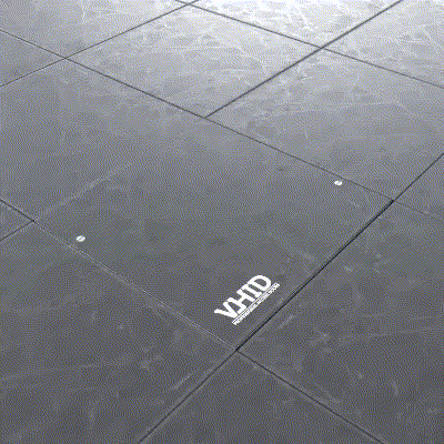 Hidden access cover under tile with removable lid, basic, mod. CAP, made of black steel