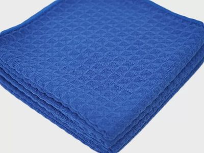 Waffle Weave Microfiber Towel 5 Pack (Blue)