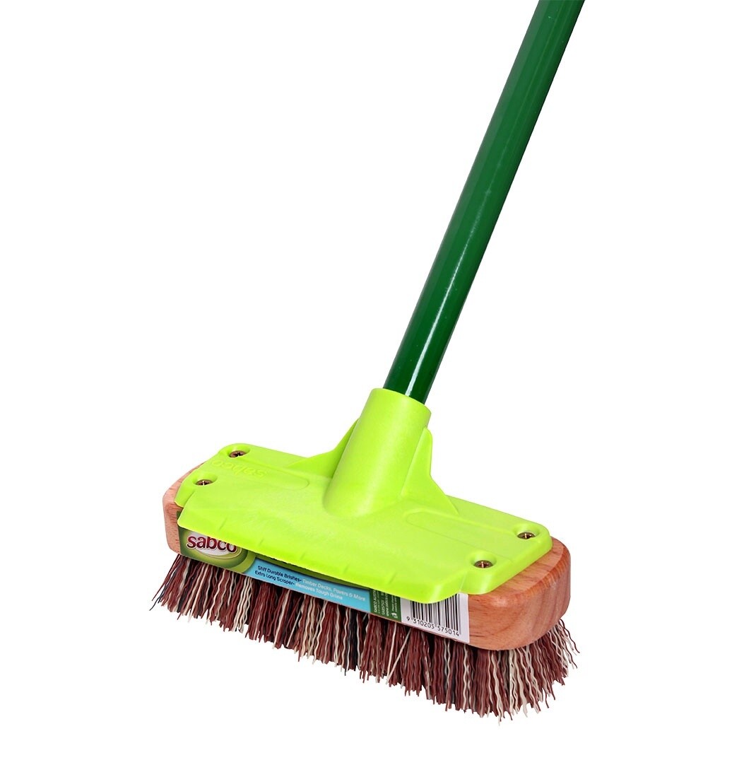 TIMBER DECK SCRUB WITH HANDLE - 200MM HEAD